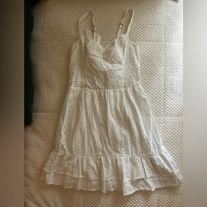 White Laced Sundress TieBack Spaghetti Strap Summer Spring